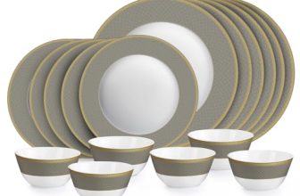 CELLO Moonstone Solitaire Series Opalware Dinner Set of 18 Pieces For Family of 6 | Bone-Ash Free & Leadfree Opal Glass Microwave & Dishwasher Safe, Crockery Plates & Bowls Set For Daily Use & Gifting