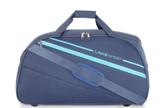 Lavie Sport Polyester Strato Medium 55 Cms Duffle Bag | Spacious Duffle Bag for Weekend Getaways, 29 cm, Navy
