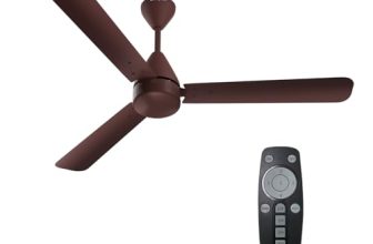 Crompton Energion Hyperjet 1200mm BLDC Ceiling Fan | Point Anywhere Remote Control | BEE 5 Star Rated Energy Efficient | Superior Air Delivery | Anti-Rust | 2 Year Manufacturer Warranty | Brown