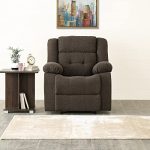 Home Centre | Helios Zurich | Fabric | Solid Wood | 1 Seater Recliners | Brown | 2 Year Warranty