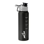 MILTON Gripper 750 Stainless Steel Water Bottle 750 ml, Single Walled, ISI Certified I Leak Proof Lid, Rust Proof I For School, Office, Gym I Black