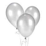 Crackles 50 Pc Silver Metallic Balloons for party Decorations Birthday, Anniversary, New Year, Christmas etc