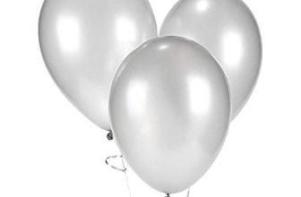 Crackles 50 Pc Silver Metallic Balloons for party Decorations Birthday, Anniversary, New Year, Christmas etc