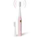 Lifelong Rechargeable Toothbrush for Adults – Smart Brush with 5 Cleaning Modes & Smart Auto Shut-Off – Waterproof Electronic Toothbrush – 2 Electric Heads, 500mAh Long-Lasting Battery (Pink, LLDC135)