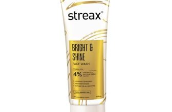 Streax Bright & Shine Face Wash for Glowing Skin,100 ml | 4% Vitamin C & Glycolic Acid Serum Complex | Face Cleanser | Vitamin C Face Wash | For Man & Woman | Facewash for Daily Use | Sulphate & Paraben Free | Dry, Normal & Sensitive Skin