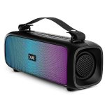 Boat Stone 580 Bluetooth Speaker with 12W RMS Stereo Sound, LED Lights, Up to 8 HRS Playtime, TWS Feature, FM Radio, Multi-Compatibility Mode, IPX4(Midnight Black)