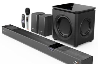ZEBRONICS 1100 Watts Powerful Soundbar, 7.2.4 Home Theatre, Wireless, Dual Satellites & Driver Subwoofer, Dual Radiators, DTS X,Dolby Atmos, Karaoke UHF Mic, HDMI Earc, Optical (Juke BAR 10000), Black