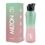 MILTON Comet 1000 Stainless Steel Water Bottle 1000 ml, Single Walled, ISI Certified I Leak Proof Lid, Rust Proof I For School, Office, Gym I Mint Pink