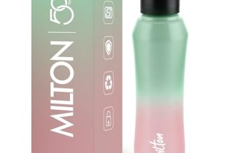 MILTON Comet 1000 Stainless Steel Water Bottle 1000 ml, Single Walled, ISI Certified I Leak Proof Lid, Rust Proof I For School, Office, Gym I Mint Pink
