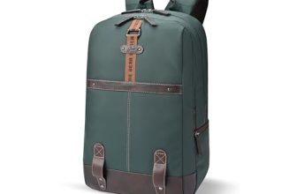 Gear Classic 4 19″/31L anti theft faux leather Medium Water Resistant Laptop Backpack/Casual Backpack/Daypack/Travel Backpack/College Bag For Men/Women(Green-Brown)