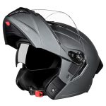 STUDDS Trooper ISI and DOT Certified Matt Finish Flip-up Full Face Helmet for Men and Women with Inner Sun Visor (Matt Gun Grey M)