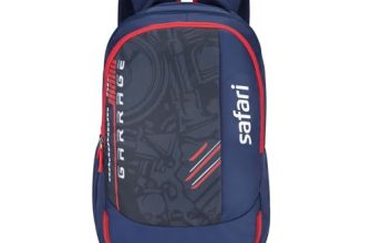 Safari Torque 37L Casual Printed Backpack, 3 compartments, bottle holder, Front pocket, school bag for boys and girls, college bag, office bag, travel bag for men and women, Color- Graphite Blue
