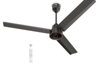 Goldmedal ORYZO BLDC 1200mm BEE Certified 5 Star Rated Ceiling Fan For Home and Office | Remote Control | Anti Dust | Smooth & Silent Operation (Granite Grey)