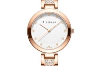 Giordano Eleganza Collection Analog Watch for Women with Crystal-Studded Strap & Diamond Indices