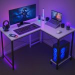 Callas L Shaped Computer Desk – Gaming Corner 50 Inch PC, Computer Corner Desk, Writing Workstation with Wooden Desktop CPU Stand for Home, Office, Room & Small Space (White – ST-22 White(R))