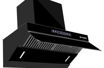 Faber 60cm 1500m³/hr Autoclean Kitchen Chimney|Digital Display|Filterless|Slant Body|T-Shape Panel|Touch+Gesture|12Yr on Motor,5Yr Comprehensive Warranty by Faber|Hood Alpine FL HC BK 60, Matt Black