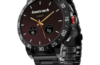 Fastrack Magnus FX3 1.46″ Smart Watch with Single Sync BT Calling, All-Round Health Monitoring, Functional Crown, Metal Alloy Case, 60+ Sports Modes,IP68 Water Resistant – Smartwatch for Men (Black)