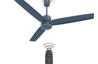 Havells FAB BLDC Ceiling Fan 1200mm, 380 RPM, Savings upto 65%, Reverse Rotation, 4 Modes (Boost, Sleep, Breeze, Mop), Low Wattage 30W, Low Noise, Air Flow:225 CMM, 3 Year Warranty, Denim Blue