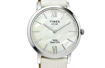 TIMEX Empera Analog Watch for Women with Mother of Pearl Round Dial & White Leather Strap Band Water Resistant Women’s Wrist Watches – TWEL12601