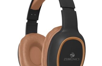 ZEBRONICS Thunder (2026 Upgrade) Wireless Headphones, BT v6.0, True 60 hrs Playback, 40mm Drivers, ENC, Gaming Mode, Dual Pairing, AUX & microSD, Rapid Charging, Call Function (Brown)