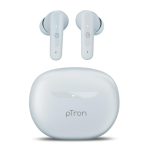 pTron Bassbuds Astra in-Ear TWS Earbuds w/Stereo Sound, 34Hrs Playtime, Stereo Calls, Custom EQ, Mobile App, BTv5.3 Headphones, Touch Control, Voice Assistant, Type C Charging & IPX4 (Grey)