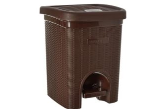 SIGNORA WARE Plastic 7 Liters Modern Lightweight Pedal Dustbin/Thrash Can Dustbins With Lid For Home/Non Garbage Smell/Unbreakable Single Mould/Heavy Duty Kitchen Bedroom Bathroom (7Ltr Brown),1 Count