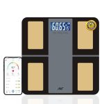 ANT Zigma Smart Digital Weighing Scale for Body Weight | Bluetooth App Enabled | BMI Monitor | 12 Metrics | Large Display | 30 Months Warranty | Battery Included – Black