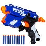 Gooyo GY-7043 Blaze Storm Toy Gun with 5 Foam Bullets & 5 Suction Dart Bullets | Toy Gun for Kids | Fun Target Shooting Blaster Gun Toy | Blue | No Batteries Required | Toy for Gift