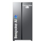 Samsung 653 L, 3 Star, Frost Free, Double Door, Convertible 5-in-1 Digital Inverter, Side By Side AI Enabled Smart Refrigerator with WiFi (RS76CG8003S9HL, Silver, Refined Inox)
