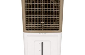 Cadlec AeroFlow 40L Personal Air Cooler For Home, High Speed Fan with Powerful Air Throw, Inverter Compatible, Anti-Bacteria Honeycomb Pad, 3 Year Warranty | White
