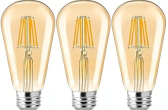 Vibunt Edison Tungsten Filament Antique Glass Light Bulbs Vintage Base E27 Bulb Yellow Light for Home Decoration, Living Room, Hall, Balcony, Restaurant Bar Lighting (pack of 3)