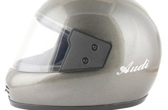 Sage Square Audi Full Face Clear Visor Helmet | ISI Certified | High Standard Safety | Extra Comfort & Stylish (XLarge, Grey Glossy)