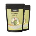 TE-A-ME Vanilla + Matcha Green Tea Powder – 100g (66 Servings) | 50g – Pack of 2 | Make Delicious Vanilla Latte Flavoured | 100% Natural | Ceremonial Grade
