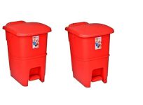 ARISTO splash plastic pedal dustbin 25 Ltr RED/RED (COMBO)