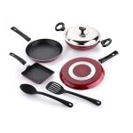 Crystal Classic Series 7-pc Non-Stick Cookware Set, PFOA Free, Red