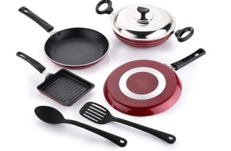 Crystal Classic Series 7-pc Non-Stick Cookware Set, PFOA Free, Red