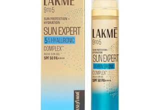 Lakmē Sun Expert 5% Hyaluronic water-light Sunscreen gel SPF 50 Pa++++ Best for Oily Skin | Even toned & Glowing Skin | Non-Sticky| Helps reduce pigmentation | UVA/B Protection, No White Cast 56G