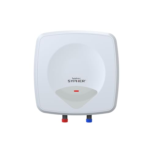 Symphony SYPHER 15 Litre Storage Water Geyser | BEE 5 star Rating Water Heater | 2KW Heating | Glassline Tank | 8 Bar Pressure Compatibility | Warranty: 7 Yr Tank, 3 Yr Heating element, 2 Yr Product