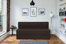 Springtek King Size Sofa Cum Bed-72×72 inch (Foam & Jute Fabric, Brown)
