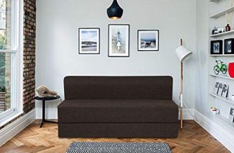 Springtek King Size Sofa Cum Bed-72×72 inch (Foam & Jute Fabric, Brown)