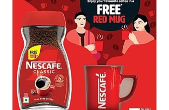 Nescafe Classic Instant Coffee Powder | Great start to your morning | 100% Pure Coffee | Free Red Mug | 180g, Box