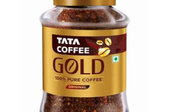 Tata Coffee Gold Original, Instant & Pure Coffee Jar, 90/95 Gm, Freeze-Dried, Rich & Strong, Specially Sourced Robusta And Arabica Bean