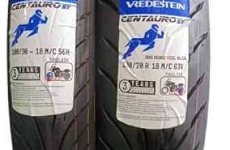 Motorcycle Tyre Combo Pack, 100/90-18 56H TL and 130/70R18 63V TL Radial, specifically designed for RE 350 Interceptor 650, 3 Years Manufacturing Warranty (Manufacturing Date 2024)