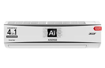 Acer 1.5 Ton 5 Star Halo Cool Series Inverter Split AC (Copper, AiSense, Four-Way Convertible, Quad Swing, MicroFilter, Auto-Clean, AR15SIN5GMGT, White)