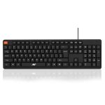 Ant Master 05 Wired USB Keyboard – Full-Size 104 Keys with Numeric Pad | Membrane Silent Typing, 1.3m Cable, Plug & Play | Ergonomic Office & Home Keyboard for PC, Laptop, Mac & Linux – Black