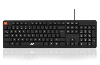 Ant Master 05 Wired USB Keyboard – Full-Size 104 Keys with Numeric Pad | Membrane Silent Typing, 1.3m Cable, Plug & Play | Ergonomic Office & Home Keyboard for PC, Laptop, Mac & Linux – Black