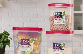 Nayasa Use Max Container (5 Ltrs, 7.5 Ltrs, 10 Ltrs) BPA Free Food Grade Airtight Kitchen Storage Stackable Containers- Set Of 3, Pink