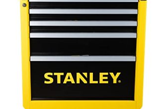 Stanley Workshop Trolley with 5 Drawers, Tool Trolley, Yellow/Black, Maximum Load 300 kg