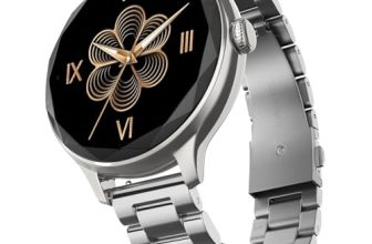 Noise Diva Smartwatch for Women with Diamond Cut Dial, Glossy Metallic Finish, AMOLED Display, New Metal Straps, 100+ Watch Faces, Female Cycle Tracker Smart Watch for Women (Metallic Silver)