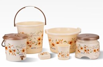 Nayasa Square DLX Bathroom Set – 6 Pcs Set – Small – Brown